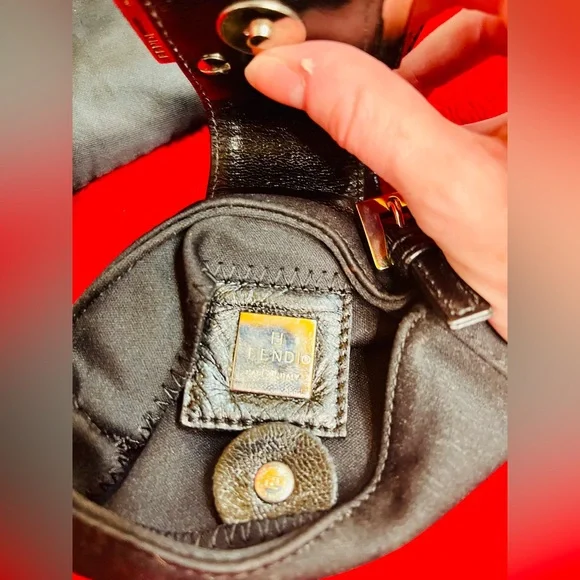Fendi Black Mini Bag with Metallic Detail - Picture 6 of 10
